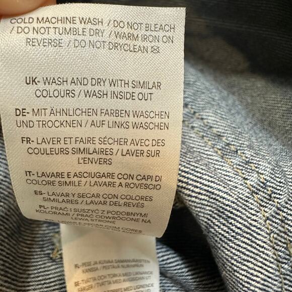 Boden Button Through Denim Mini Jean Skirt Button Down Dark Wash Raw Hem 2 - Picture 7 of 7